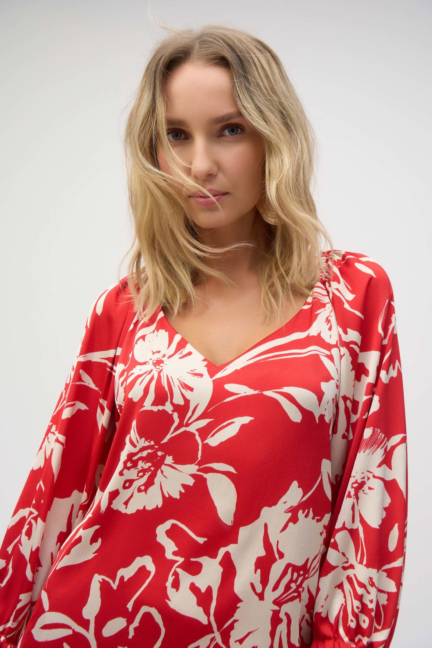 Satin Floral Print Straight Top