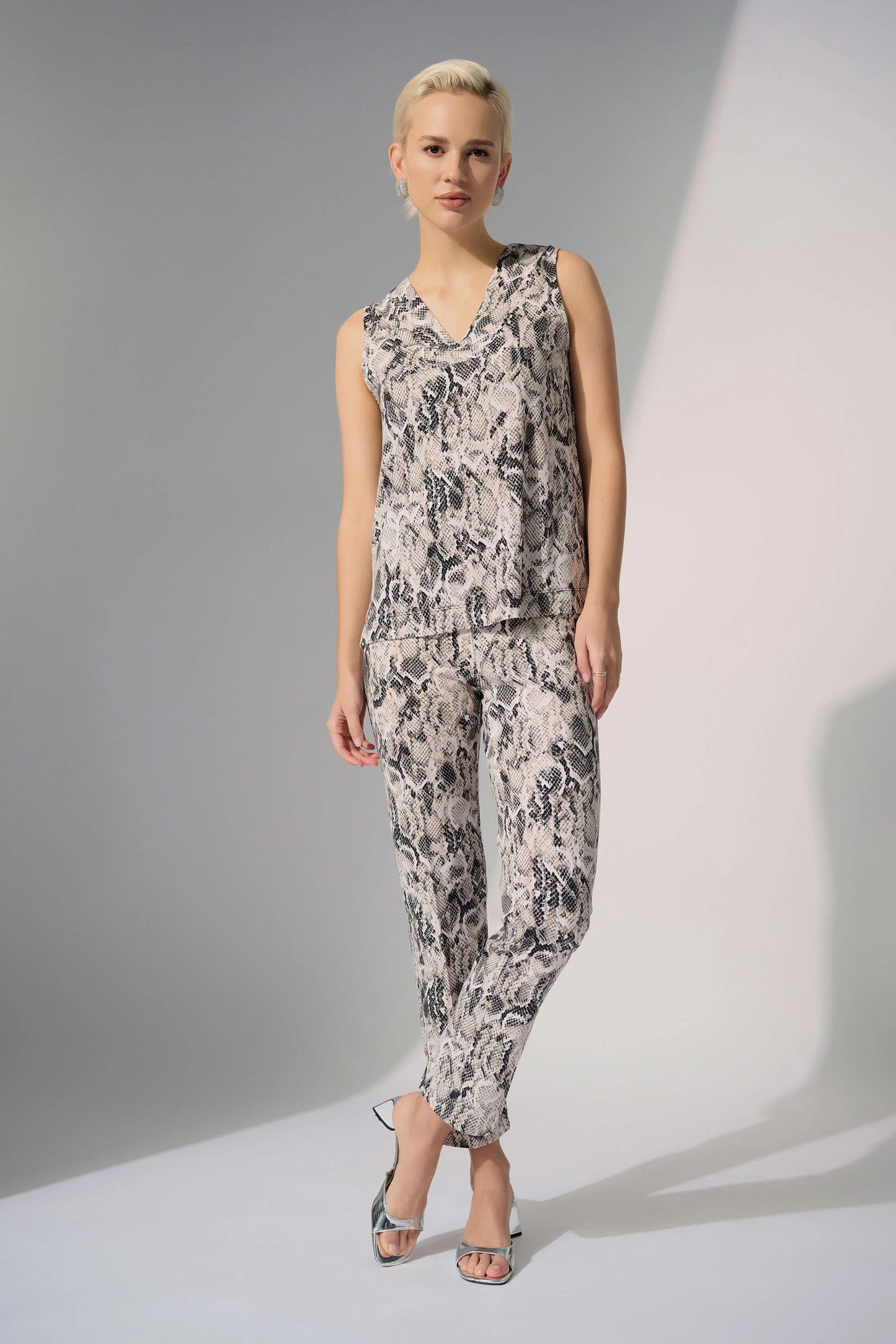 Silky Knit Python Print Straight Top