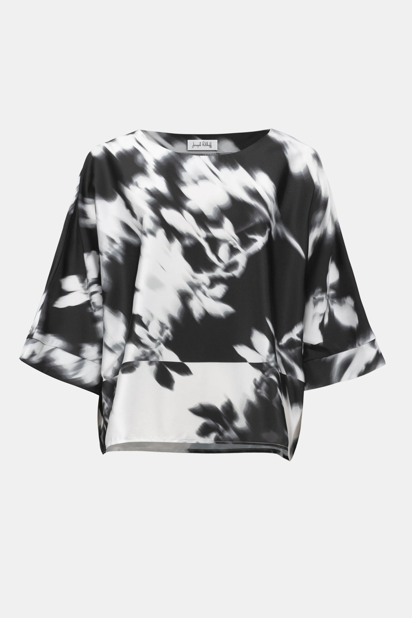 Recycled Satin Floral Print Boxy Top