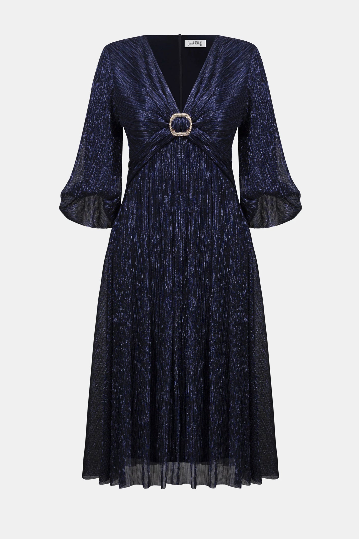Sparkle Mesh Plisse Fit & Flare Dress