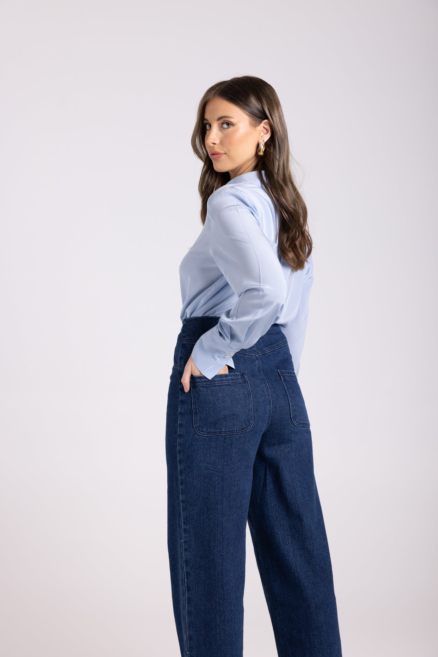 7/8th Denim Wide Leg Pant
