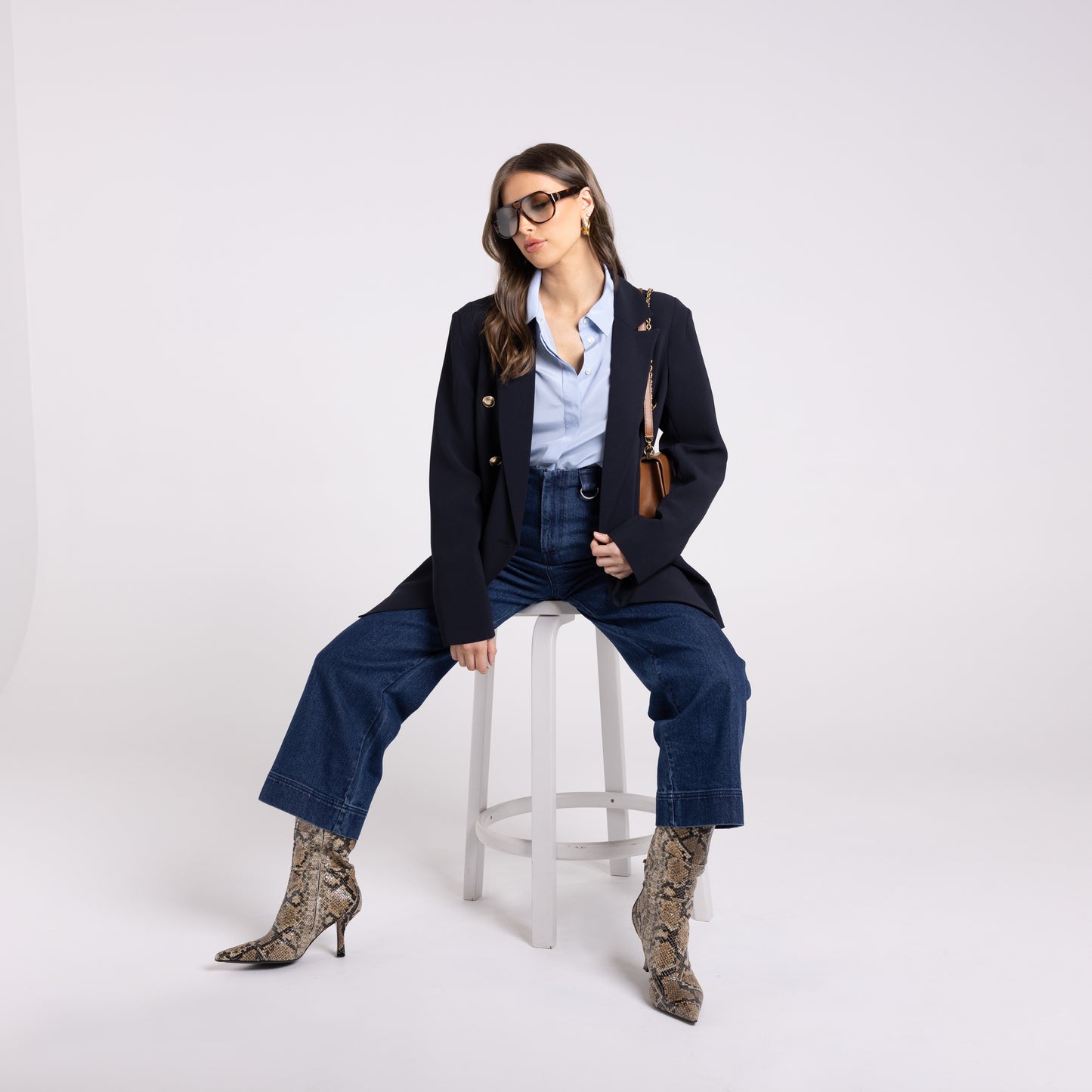 7/8th Denim Wide Leg Pant