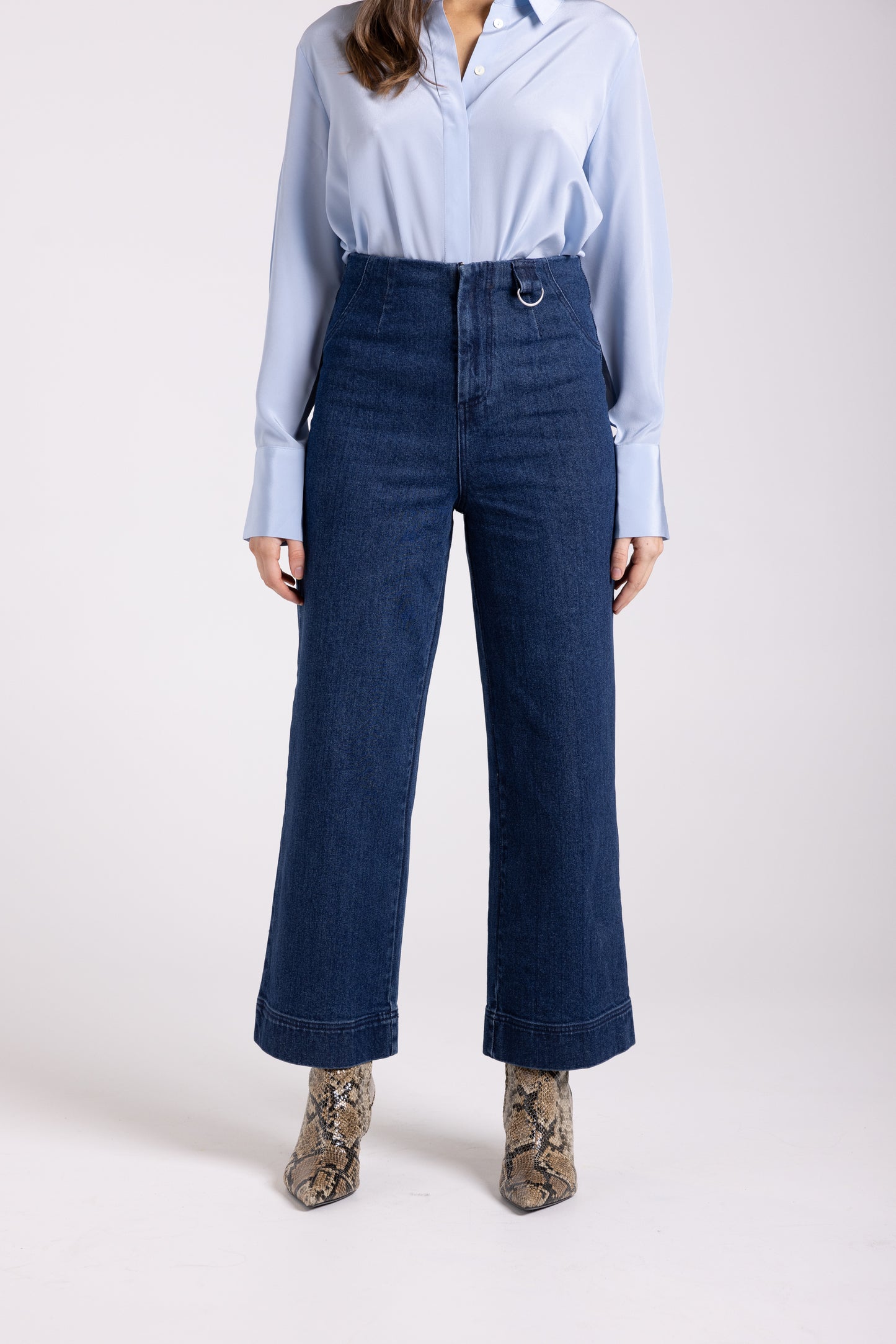 7/8th Denim Wide Leg Pant