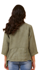 Mesh/Linen Drape Top