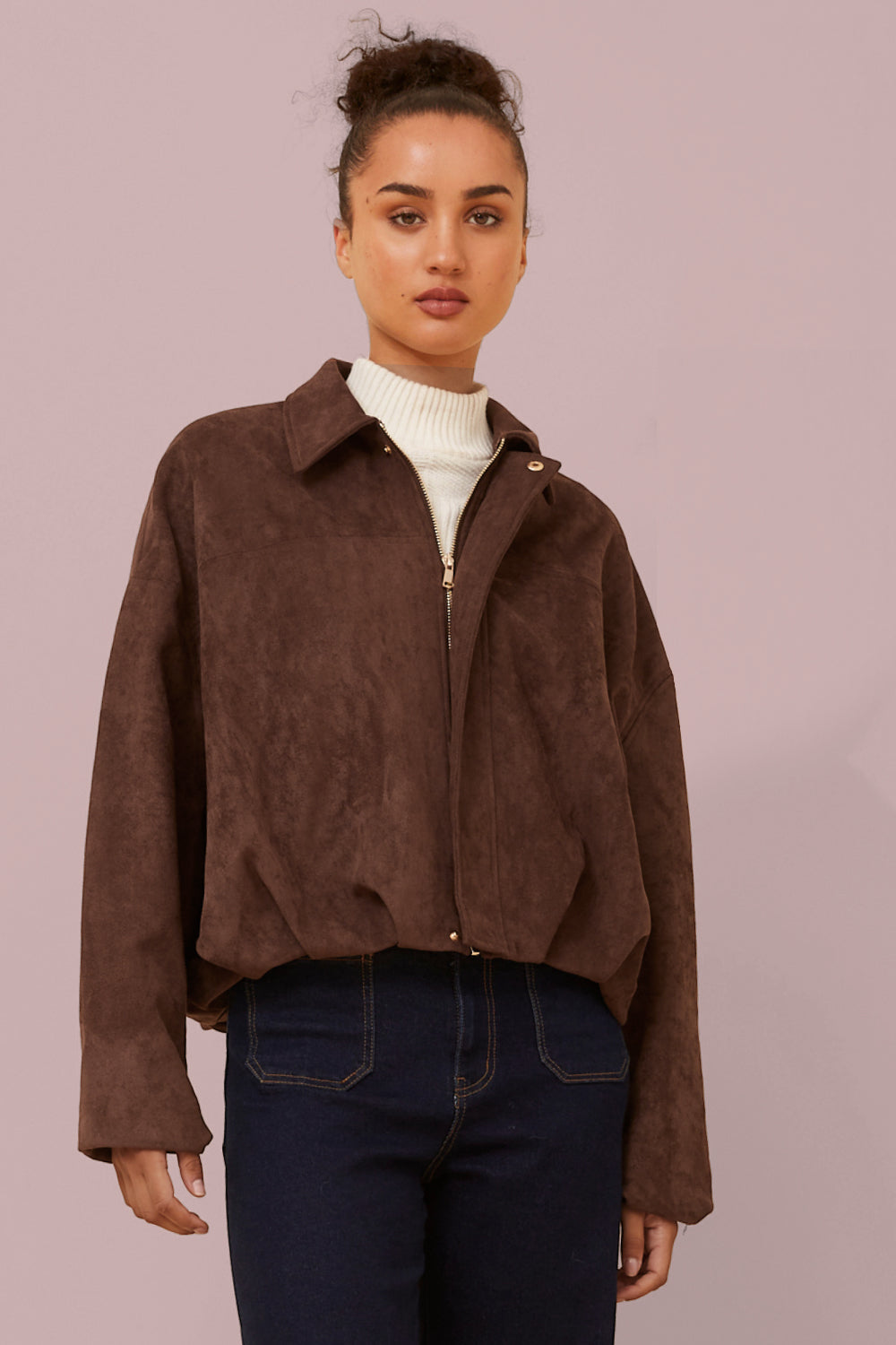 Loose Fit Suede Jacket