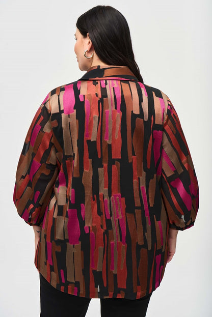 Woven Burnout Abstract Swing Jacket
