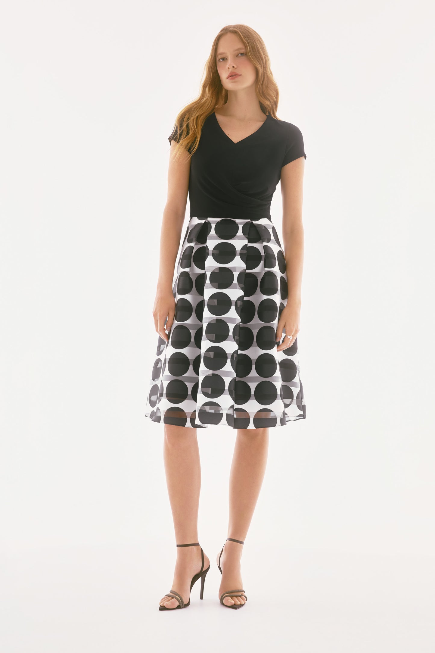 Silky Knit and Dot Skirt Dress