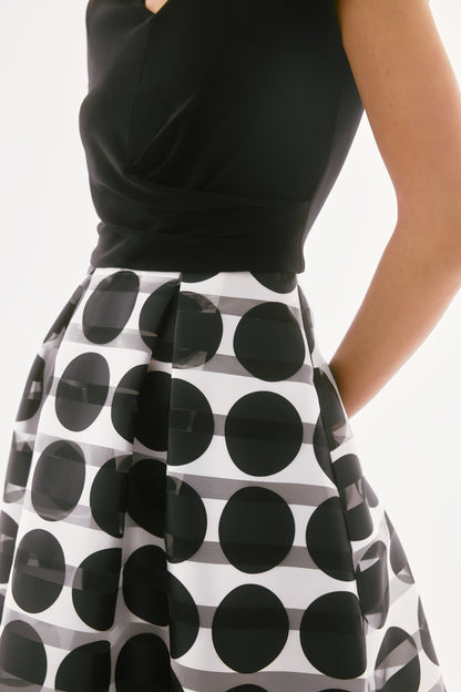 Silky Knit and Dot Skirt Dress