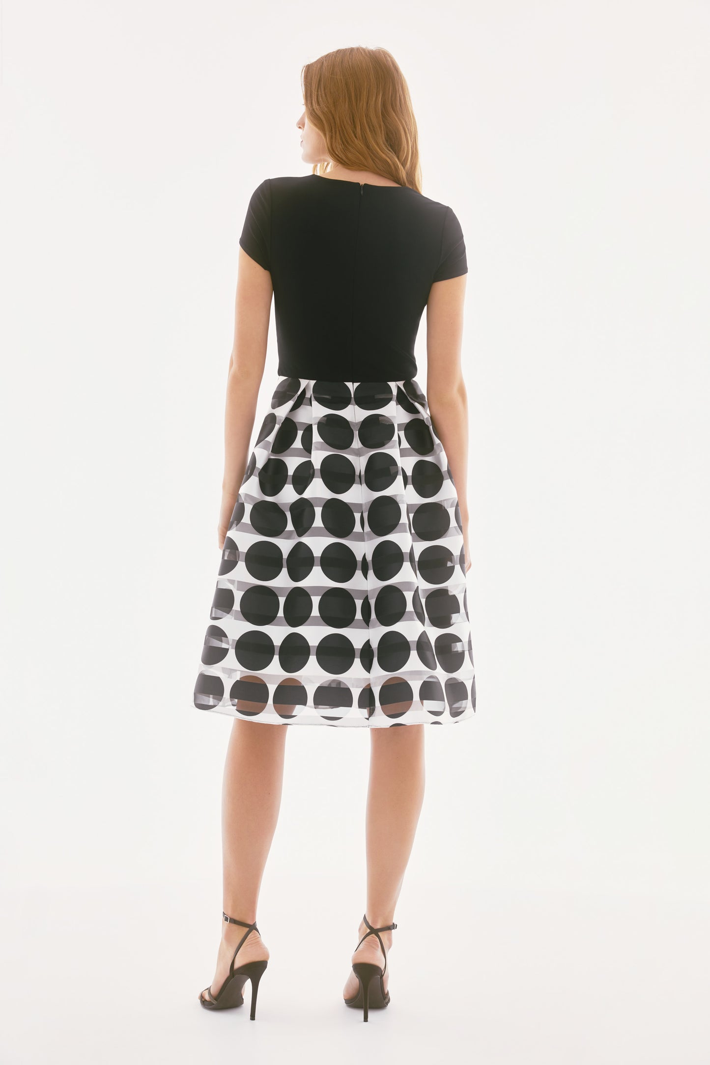 Silky Knit and Dot Skirt Dress