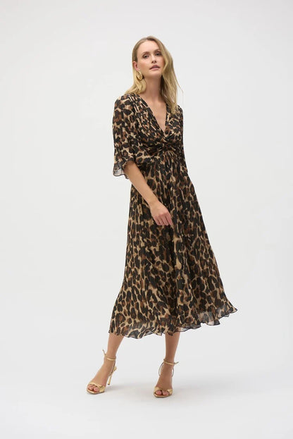 Chiffon Animal Print Fit & Flare Dress