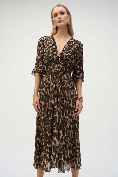 Chiffon Animal Print Fit & Flare Dress