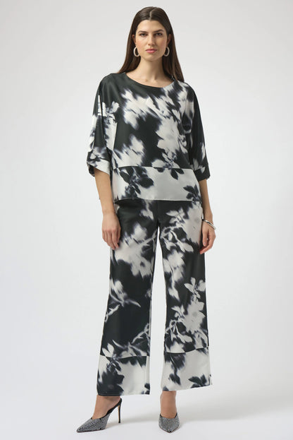 Recycled Satin Floral Print Boxy Top