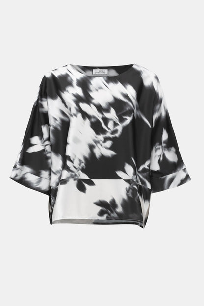 Recycled Satin Floral Print Boxy Top
