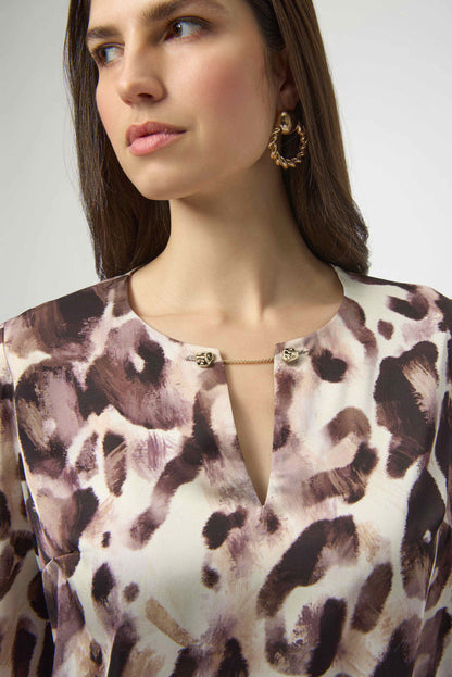 Recycled Satin Animal Print Top