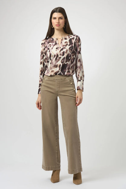 Recycled Satin Animal Print Top