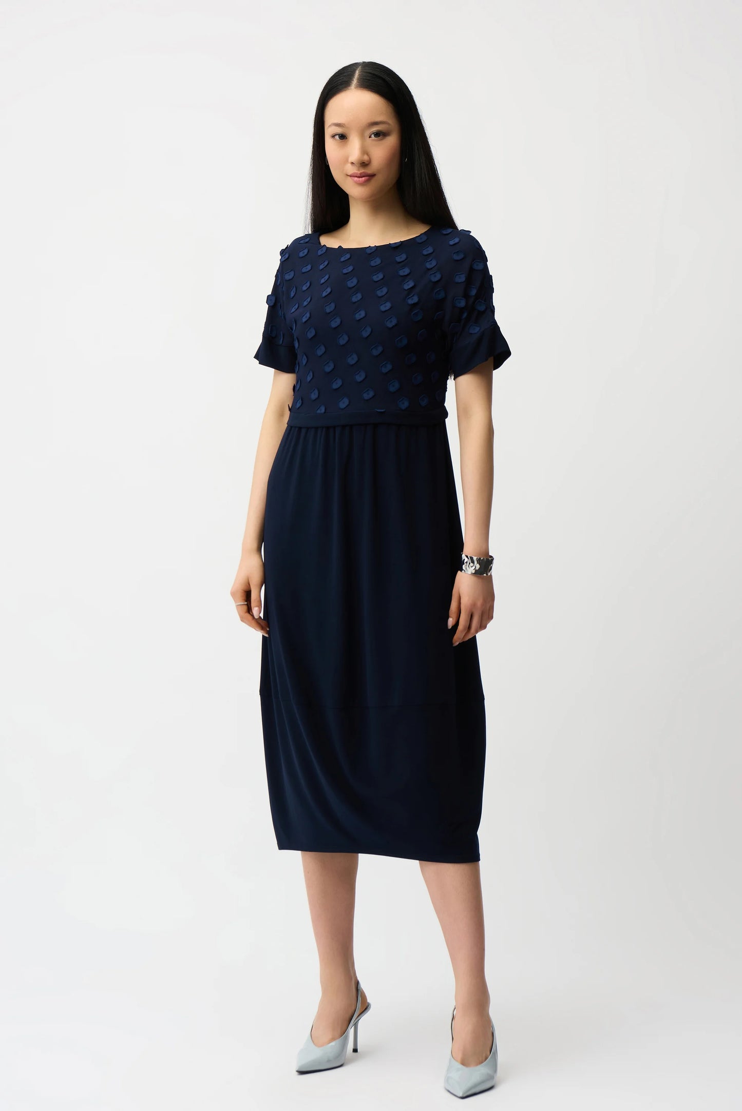 Silky Knit Dot Cocoon Dress
