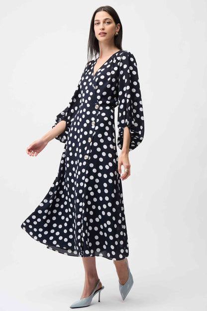 Georgette Dot Print Wrap Dress