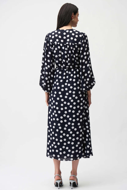 Georgette Dot Print Wrap Dress