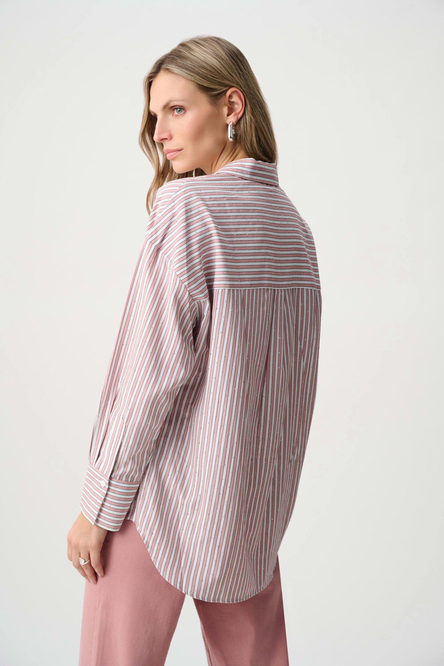 Tencil Stripe Print Boxy Blouse