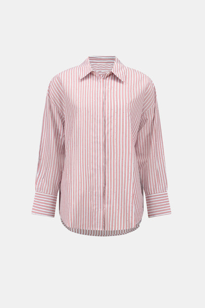 Tencil Stripe Print Boxy Blouse