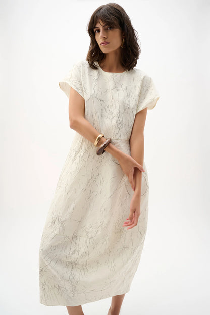 Novelty Abstract Print Cocoon Dress