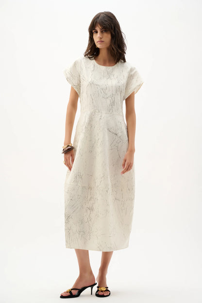 Novelty Abstract Print Cocoon Dress