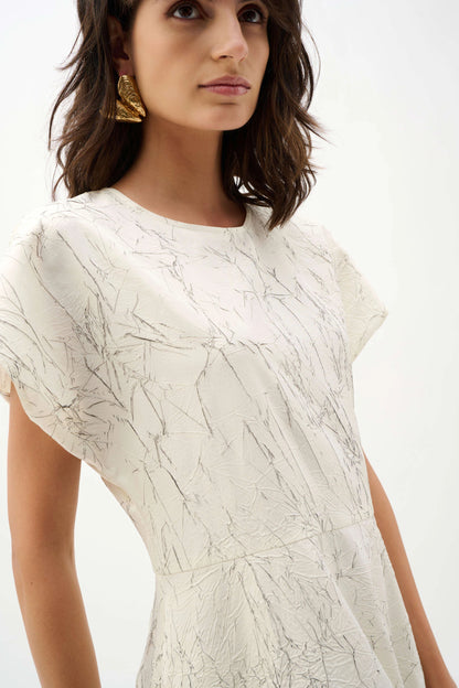 Novelty Abstract Print Cocoon Dress