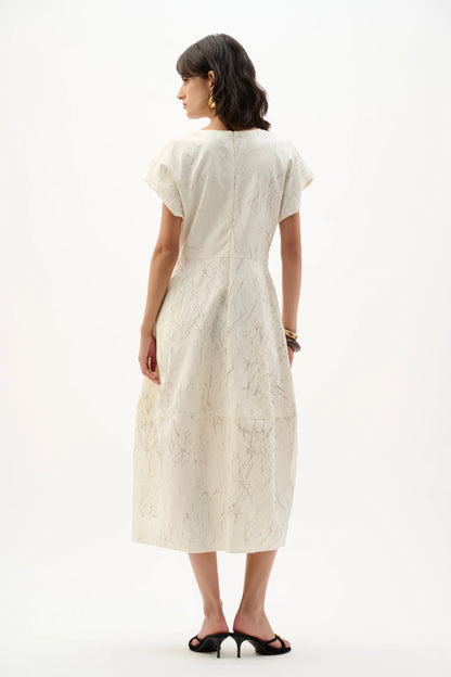 Novelty Abstract Print Cocoon Dress