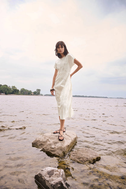 Novelty Abstract Print Cocoon Dress