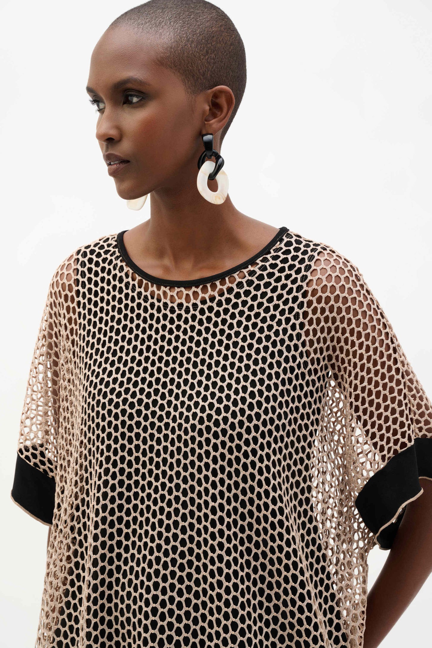 Silky Knit & Mesh Top