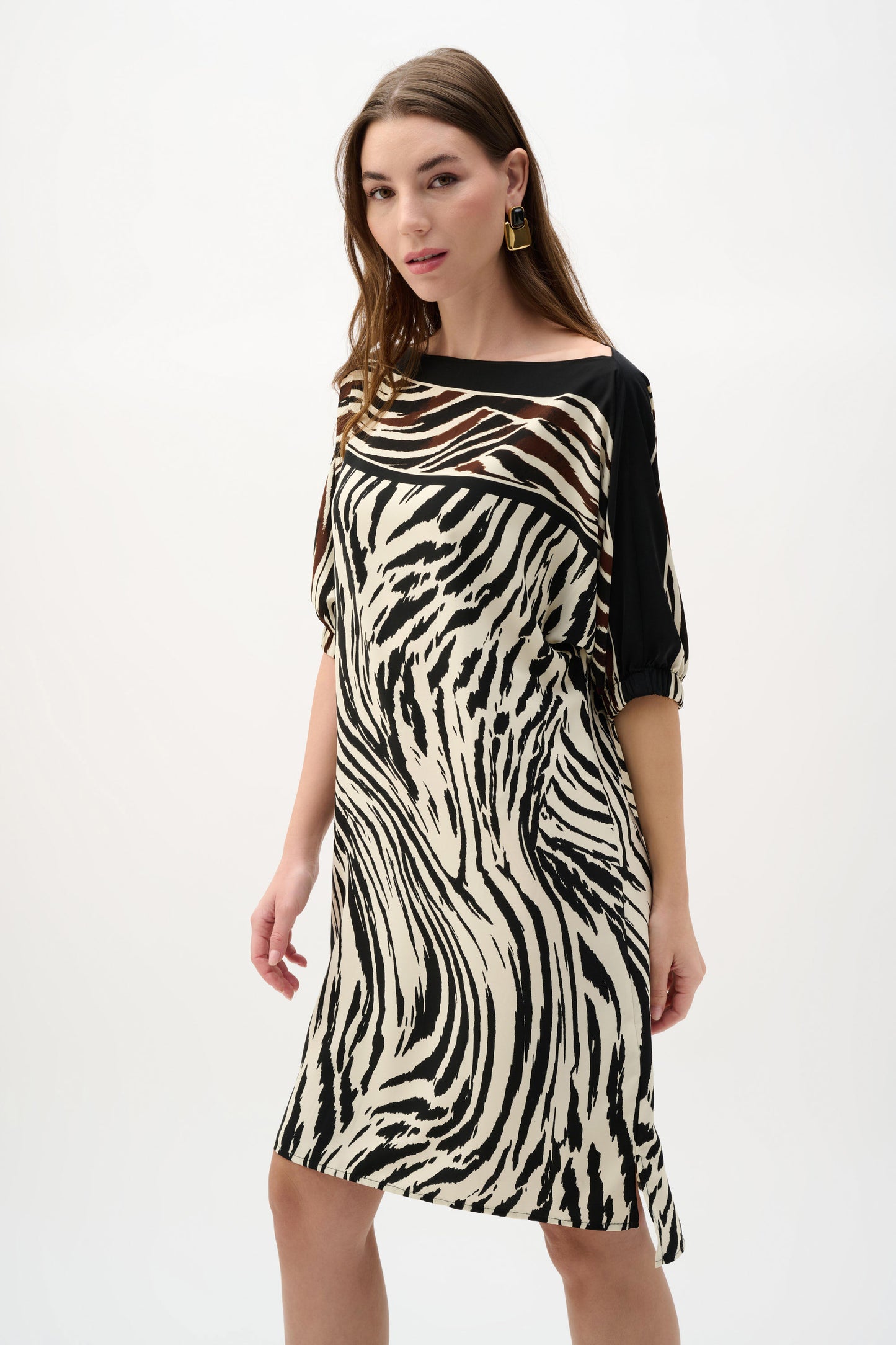 Recycled Woven Animal Print Dress