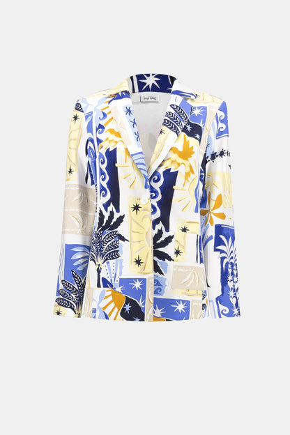 Silky Knit Tropical Print Blazer