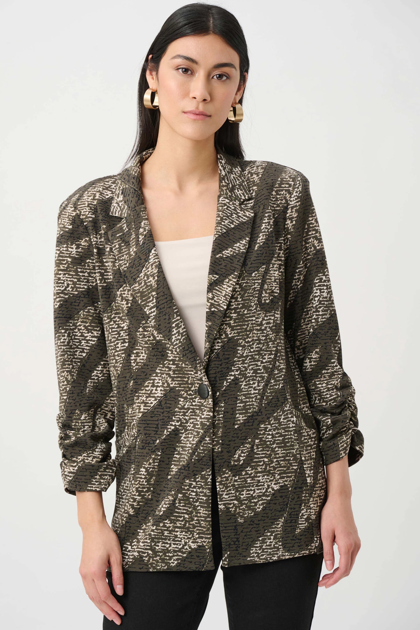 Silky Knit Abstract Blazer