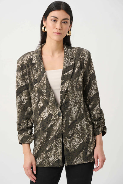 Silky Knit Abstract Blazer