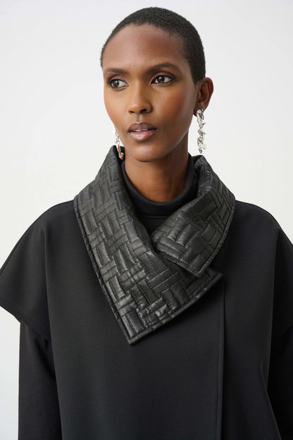 Heavy Knit Vest with Quilted Collar