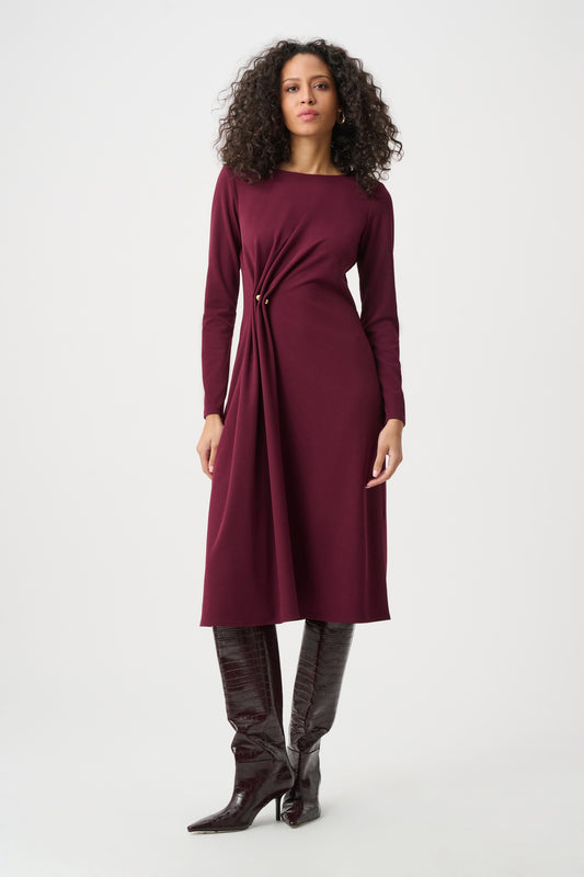 Scuba Crepe Draped Front Sheath Dress