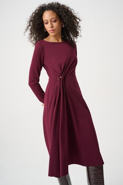 Scuba Crepe Draped Front Sheath Dress