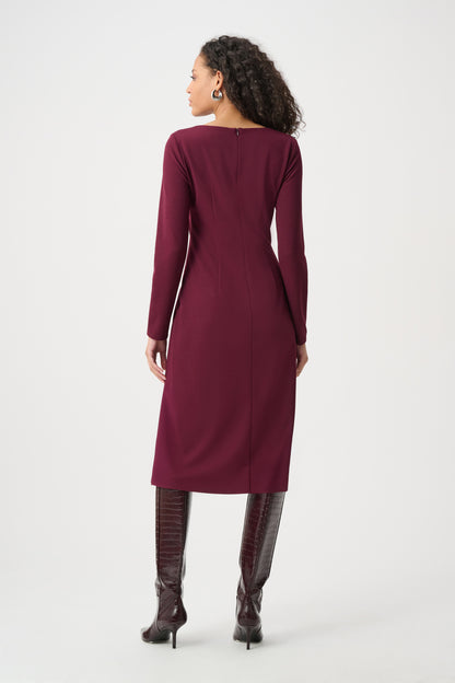 Scuba Crepe Draped Front Sheath Dress
