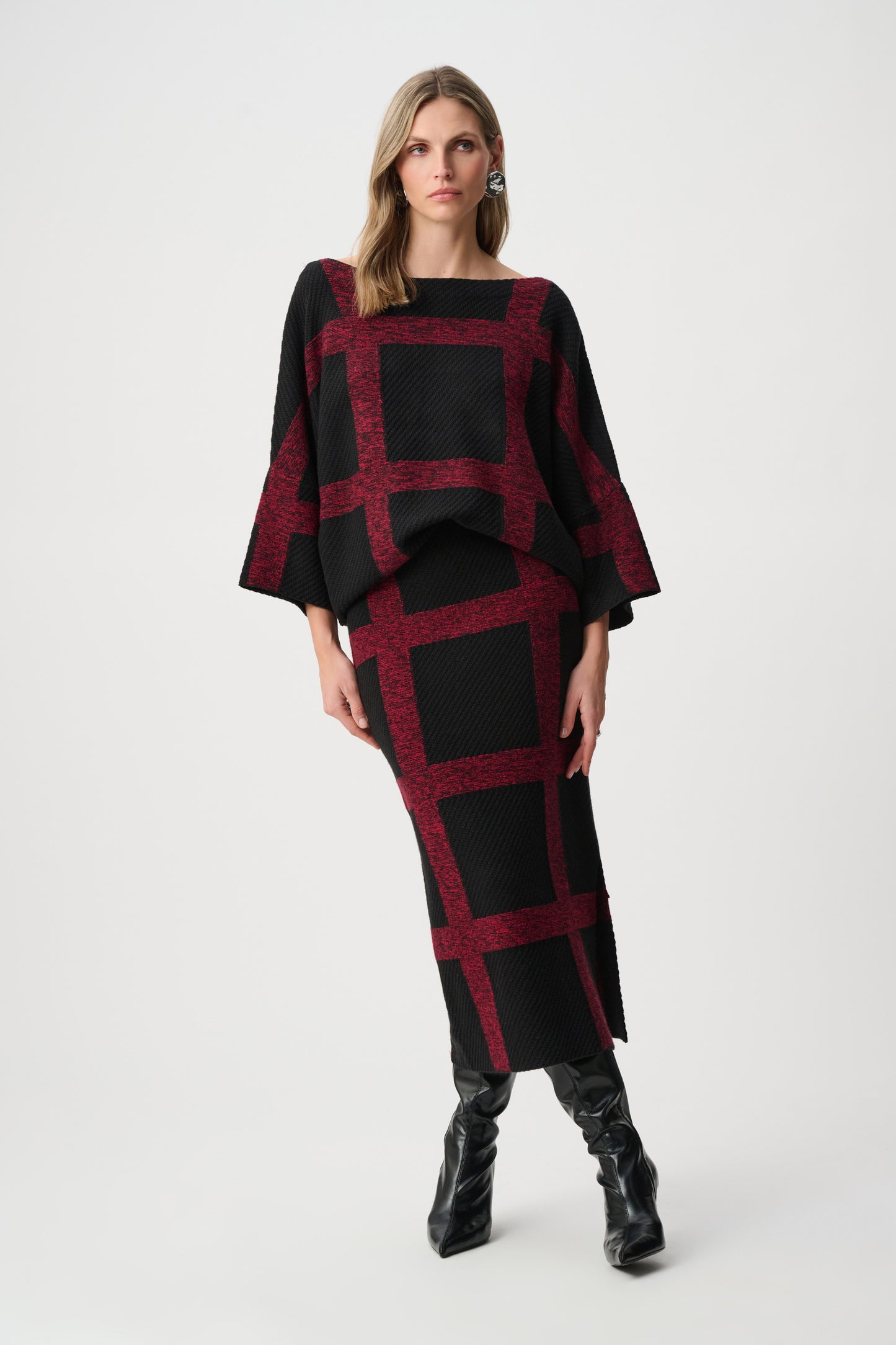 Knit Plaid Skirt