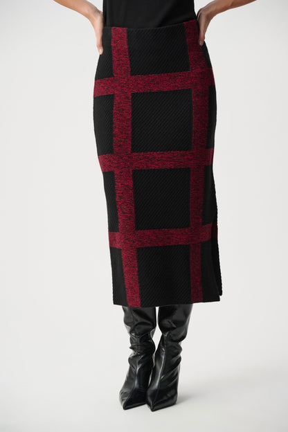 Knit Plaid Skirt