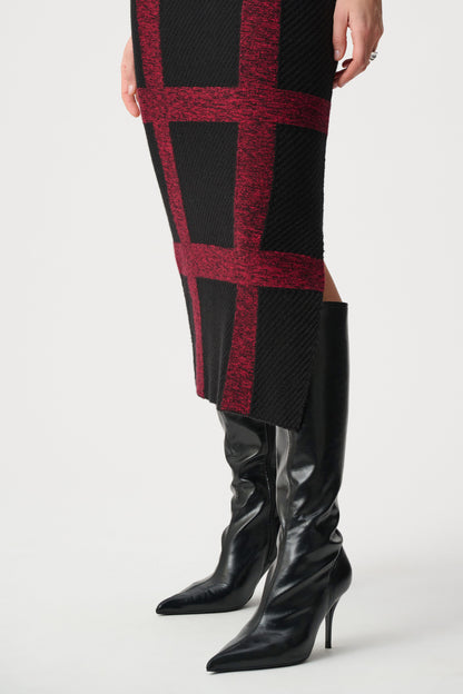 Knit Plaid Skirt