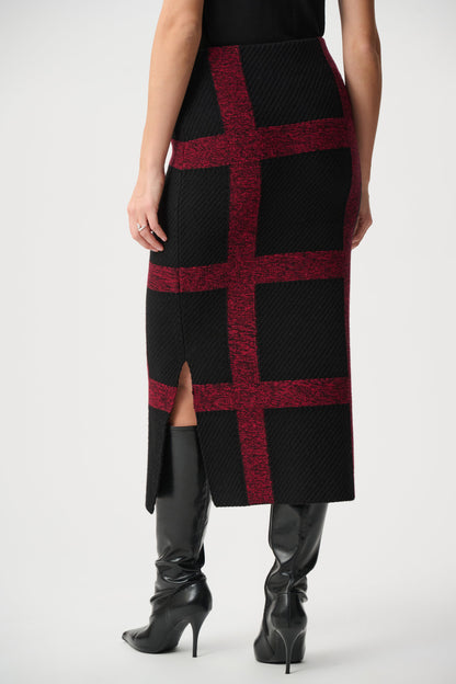 Knit Plaid Skirt