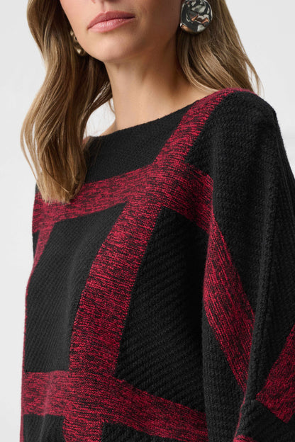 Plaid Boat Neck Sweater