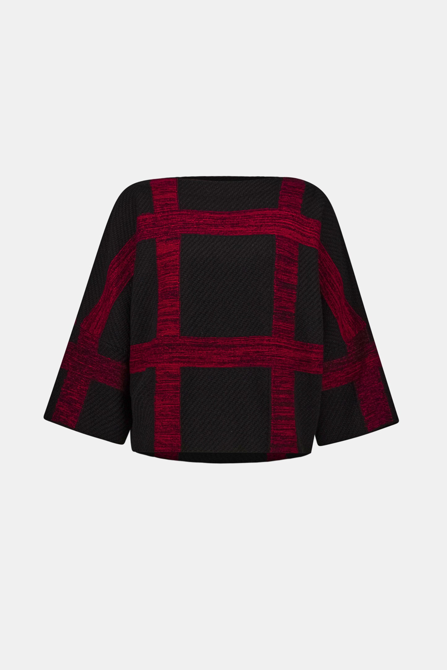 Plaid Boat Neck Sweater