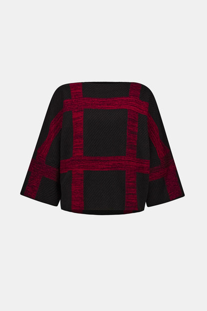 Plaid Boat Neck Sweater
