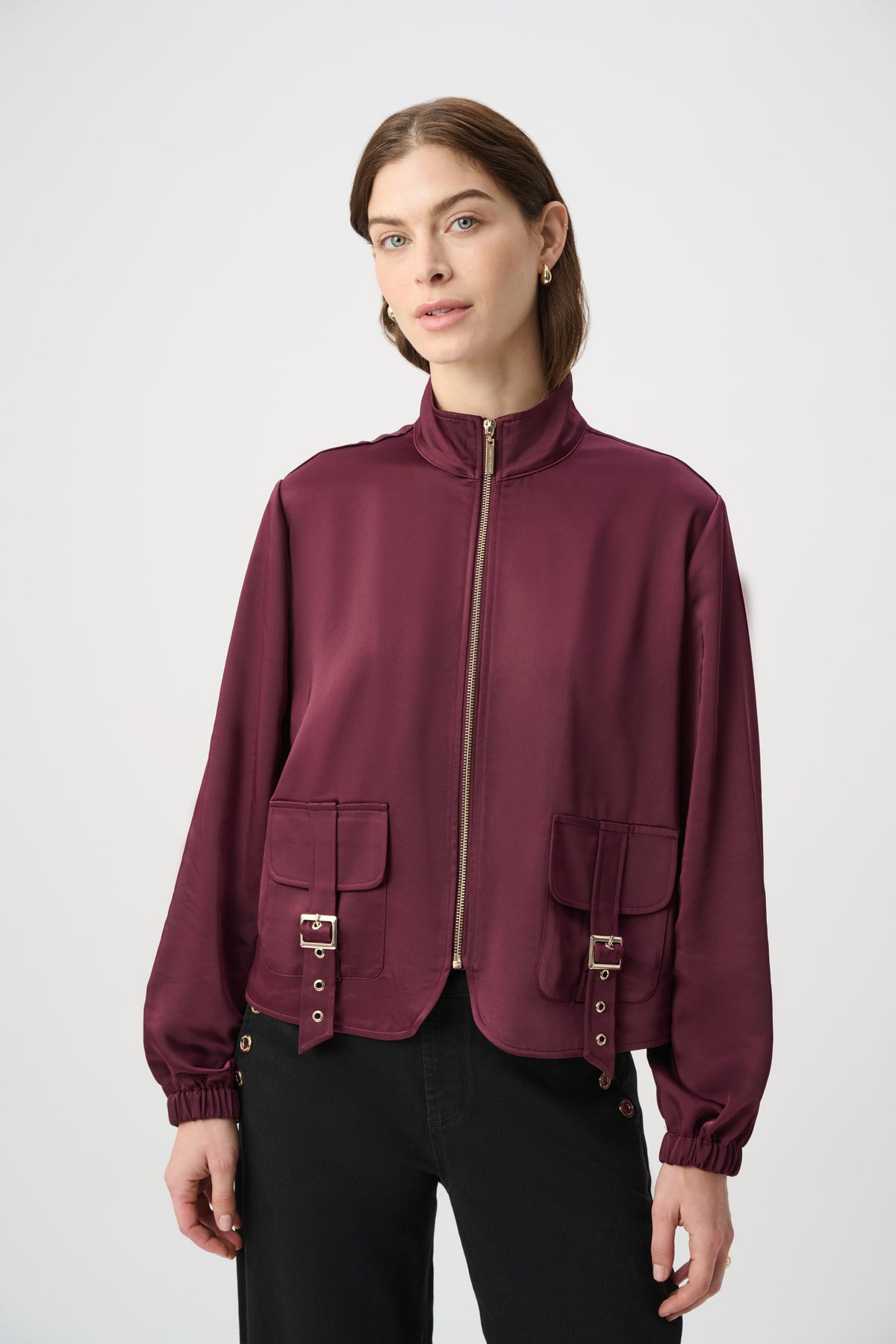 Satin Puff Slv Utility Jacket