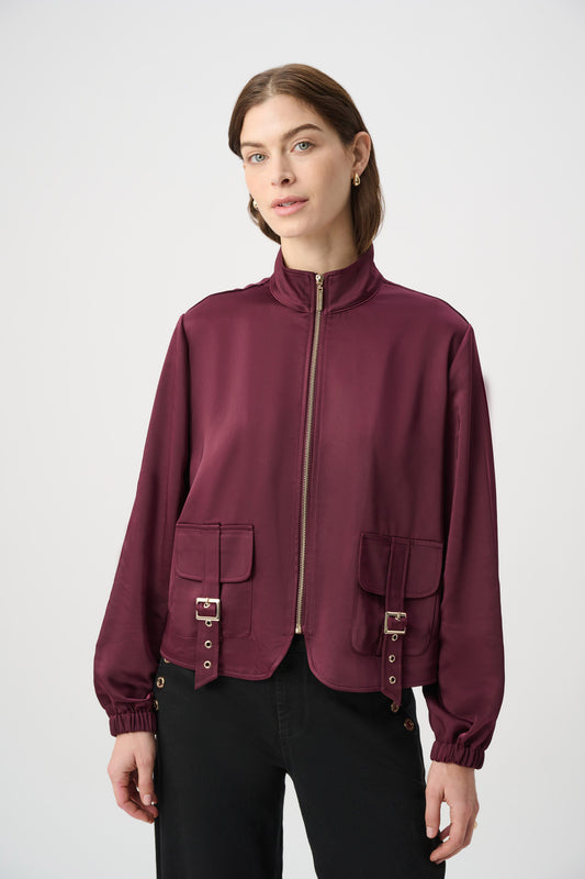 Satin Puff Slv Utility Jacket