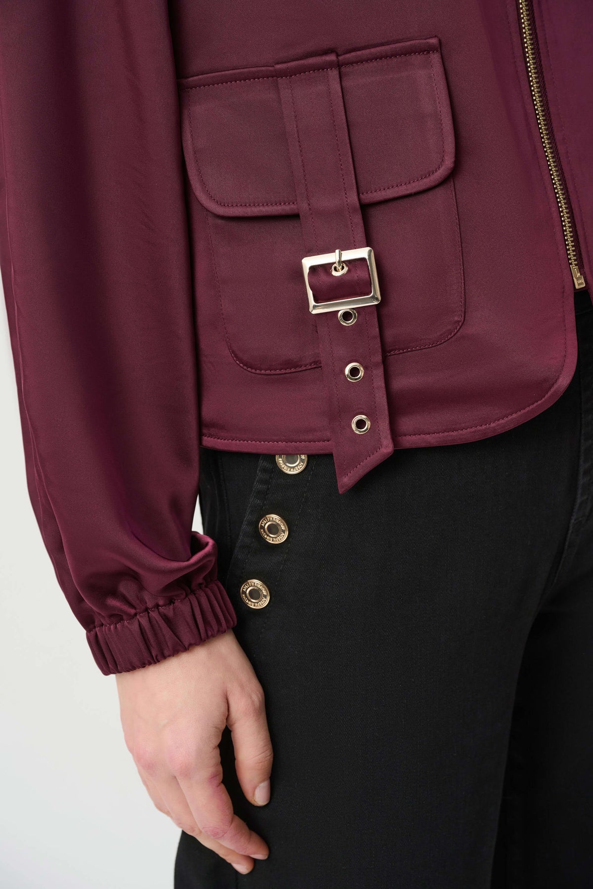 Satin Puff Slv Utility Jacket