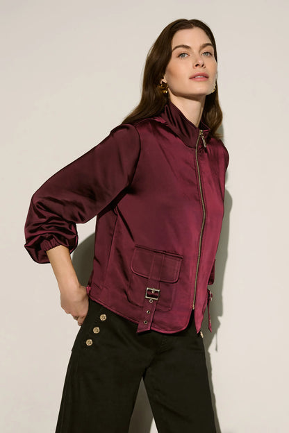 Satin Puff Slv Utility Jacket