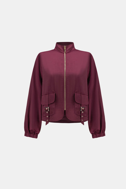 Satin Puff Slv Utility Jacket